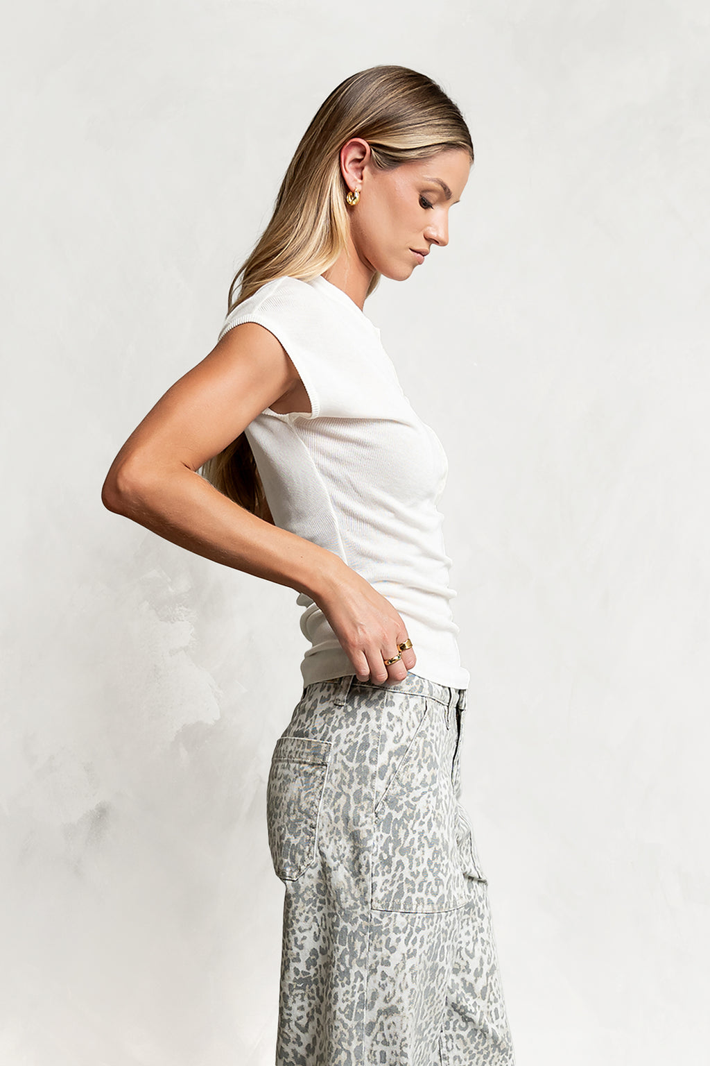 Rustin Sheer Top in White