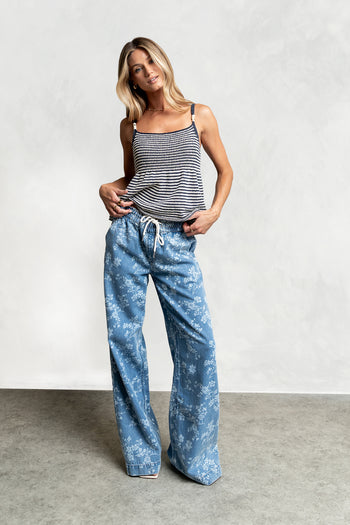 Gracie Floral Denim Pants