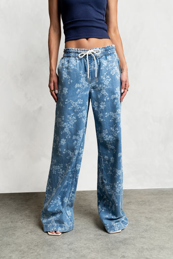 Gracie Floral Denim Pants