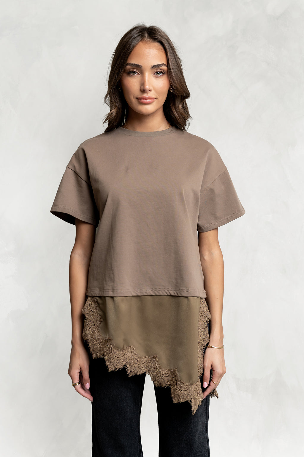 Mika Combination Top in Brown