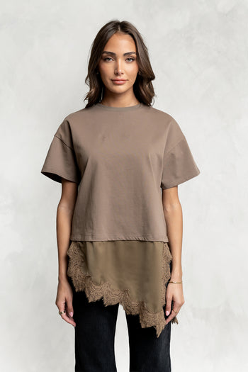 Mika Combination Top in Brown