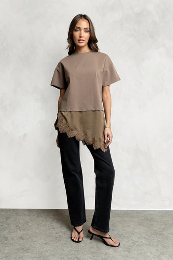 Mika Combination Top in Brown