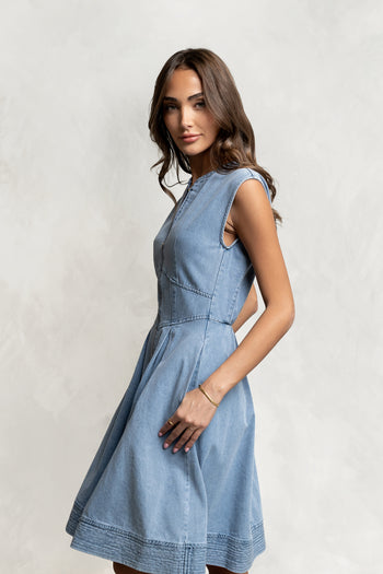 Jacee Denim Dress in Blue