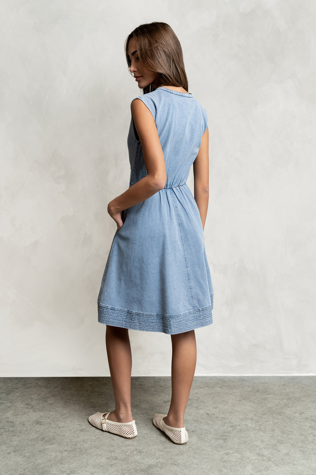Jacee Denim Dress in Blue