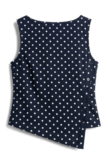 Mona Polka Dot Top in Navy