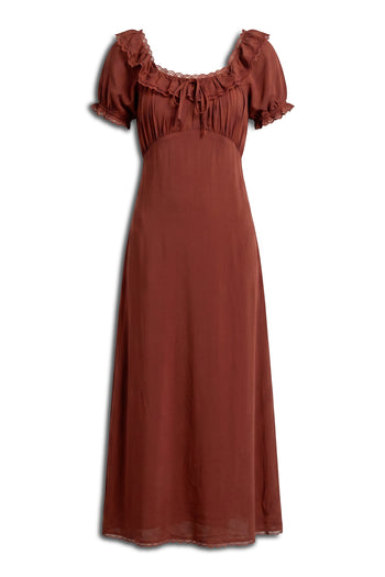 Annelise Maxi Dress in Red-Brown