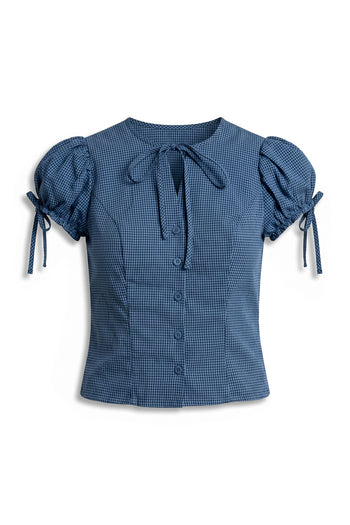 Josie Button Up Top in Navy