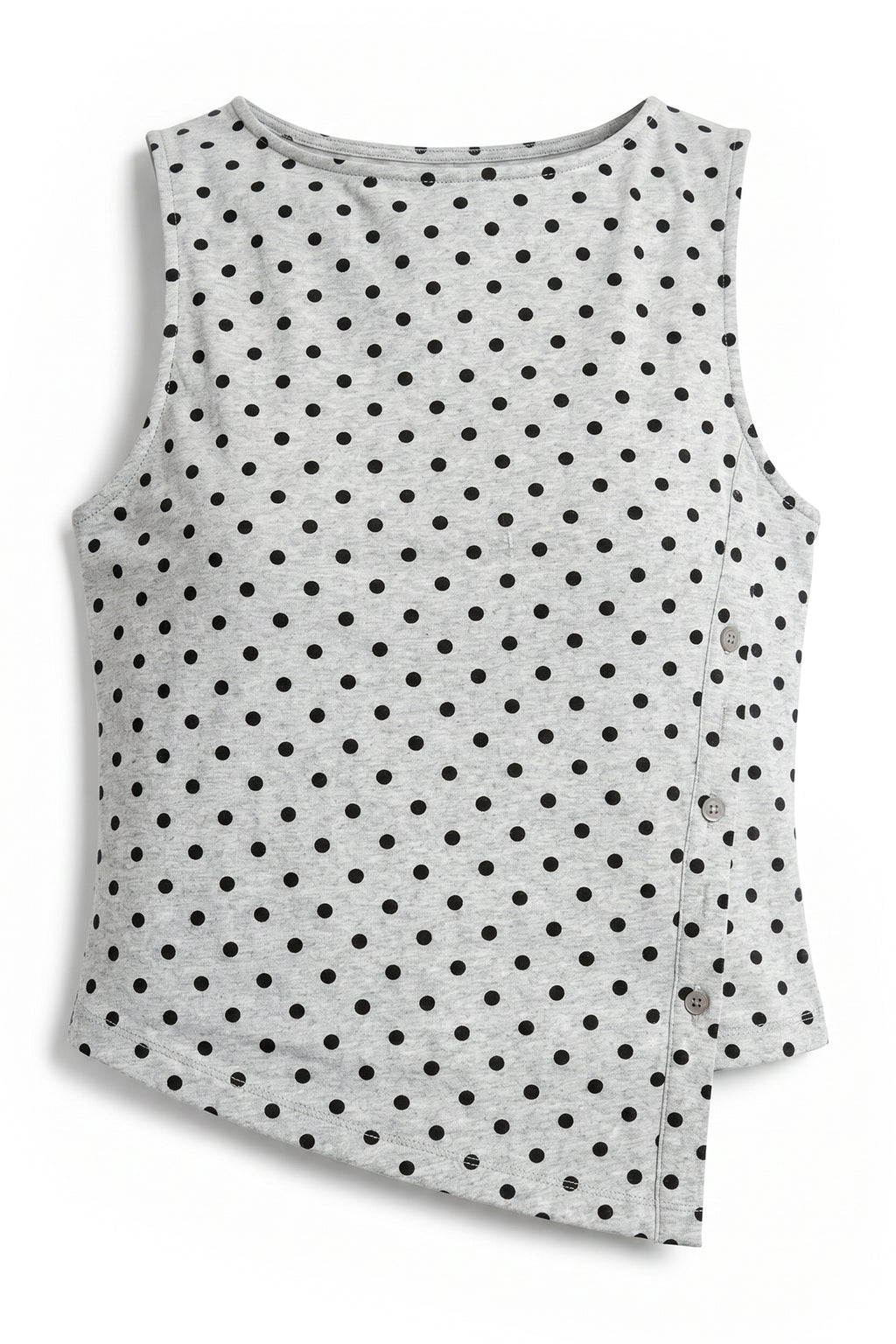 Mona Polka Dot Top in Heather Grey