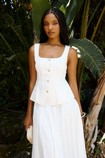Cadence Tank Top in White