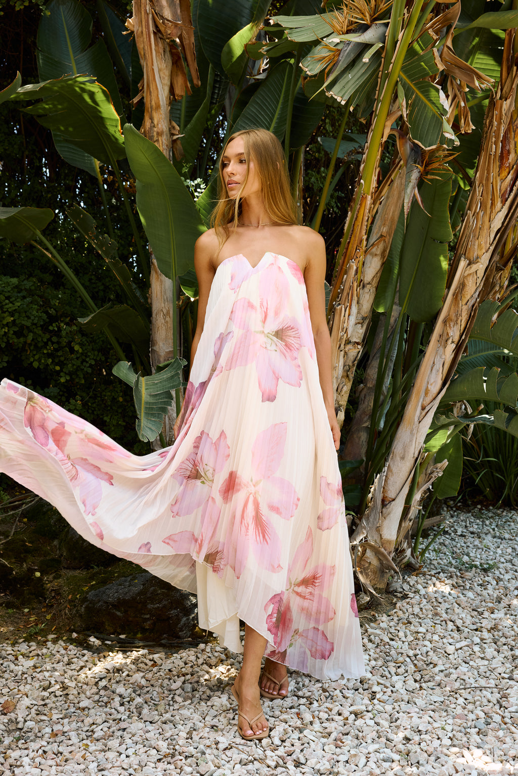 Freya Floral Accordion Maxi Dress