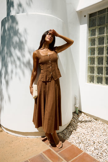 Cadence Tank Top in Brown