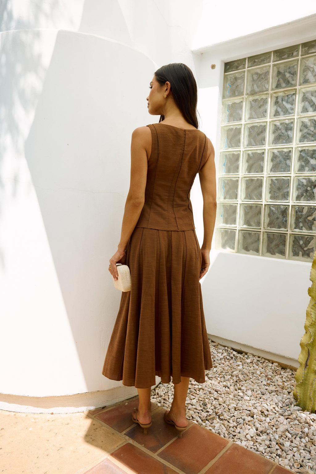 Cadence Tank Top in Brown