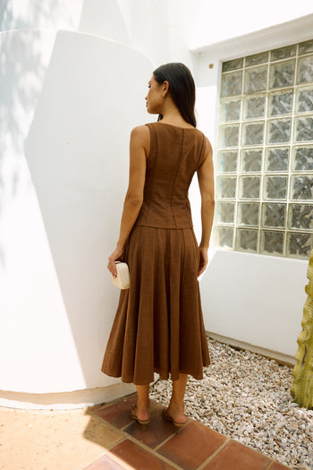 Cadence Tank Top in Brown