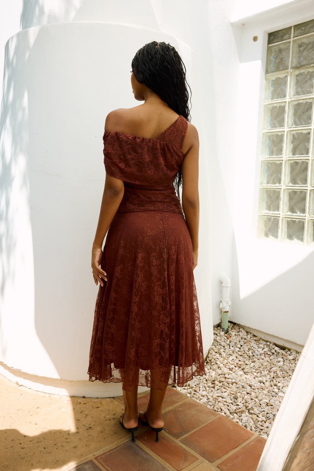 Cleo Asymmetrical Lace Top