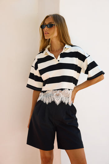 Mila Striped Polo Top