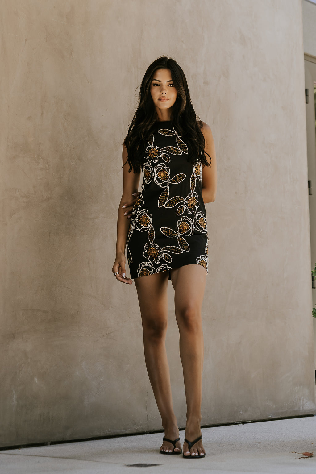 Malia Embroidered Mini Dress