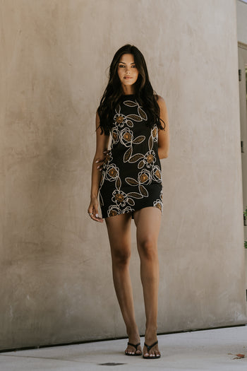 Malia Embroidered Mini Dress