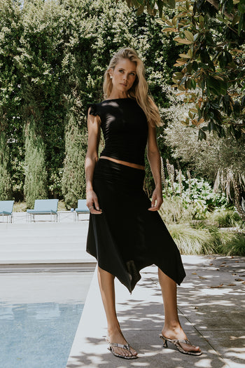 Lydia Asymmetrical Skirt in Black