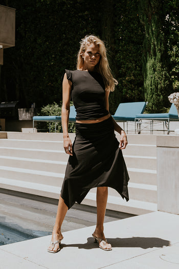 Lydia Asymmetrical Skirt in Black