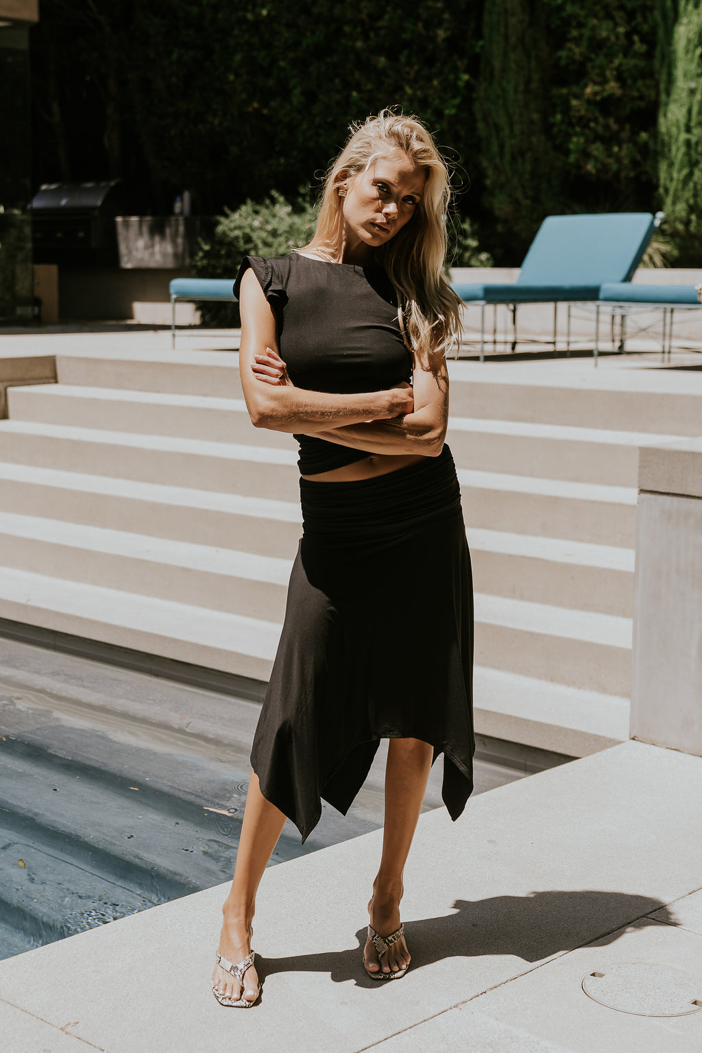 Lydia Asymmetrical Skirt in Black