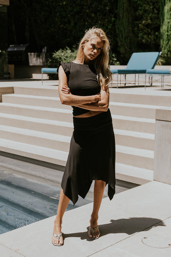 Lydia Asymmetrical Skirt in Black