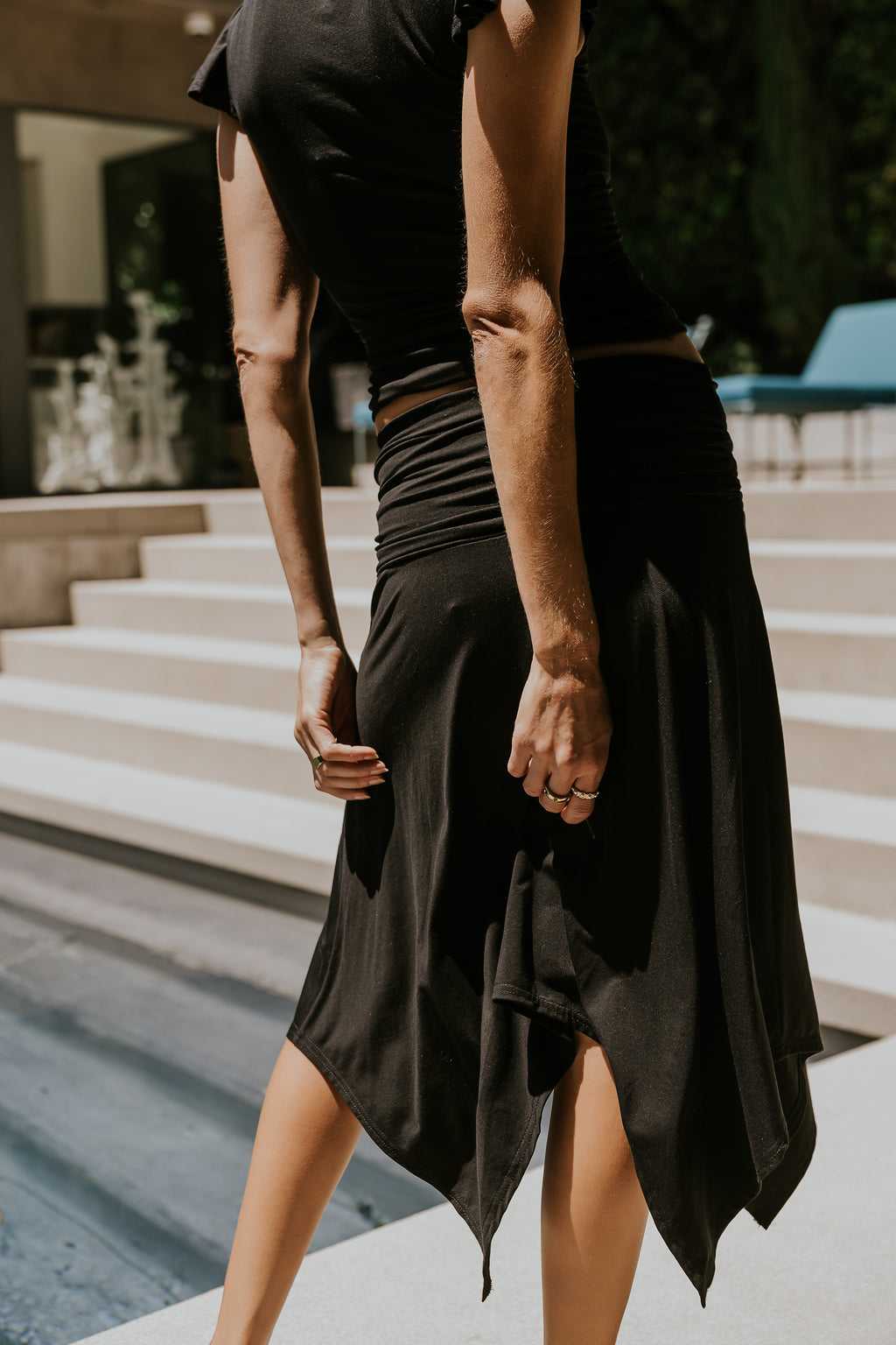 Lydia Asymmetrical Skirt in Black