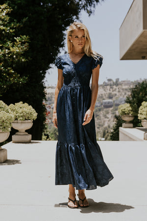 bohme blue dress Floral Dresses with Soft Flower Prints Floral maxi