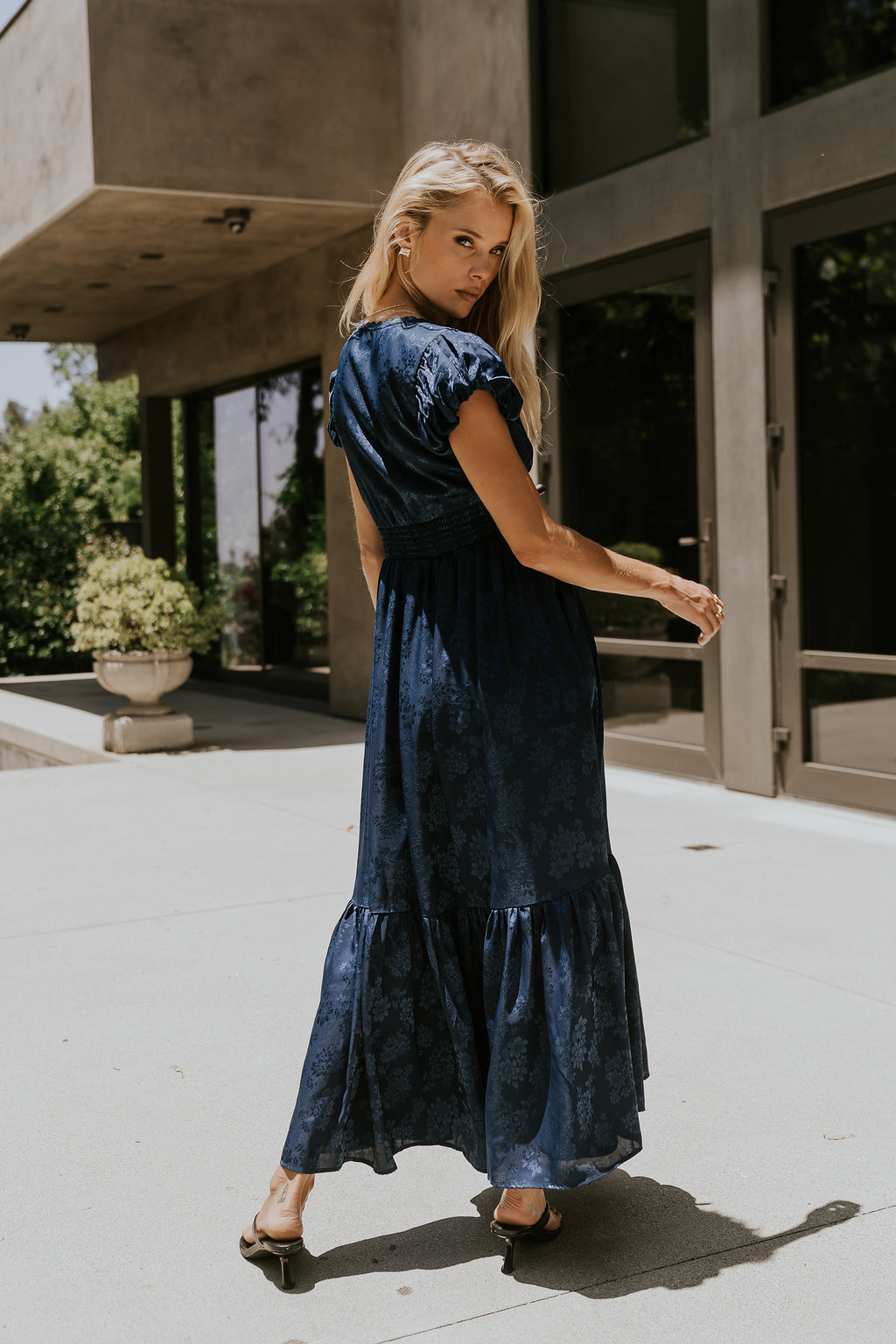 eliza blue dress Eliza Merino Wool Swing Dress