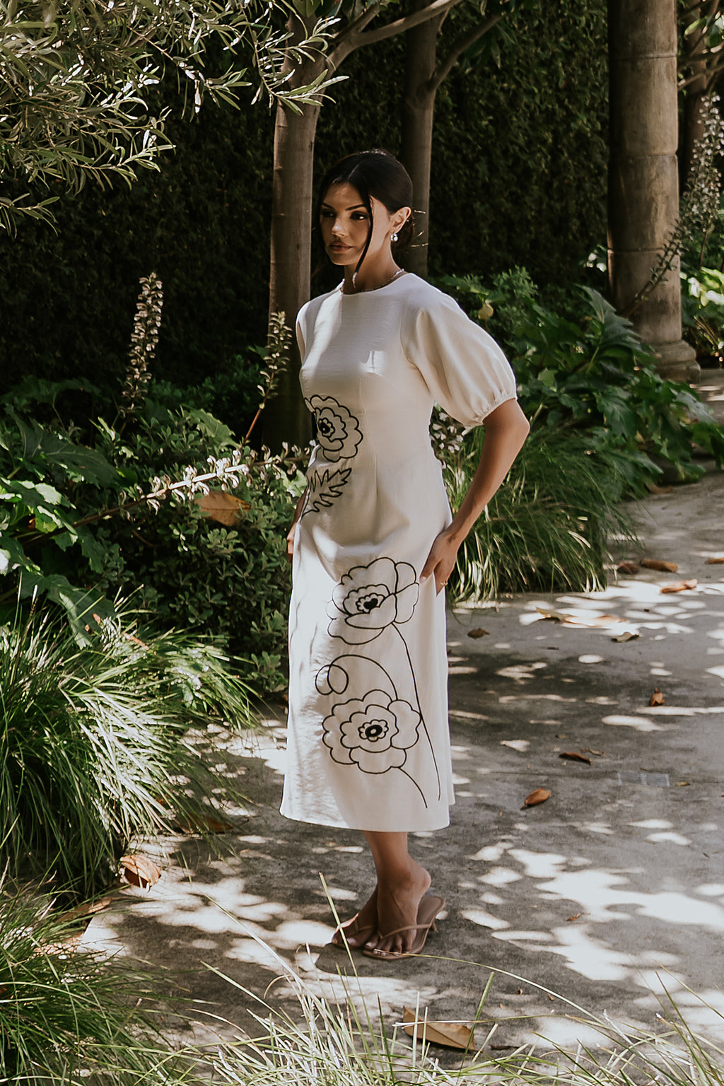 floral embroidered midi dress Baltic Born Womens Lotte | Rust adds a touch of whimsy and charm Bethia Embroidered Midi Dress Blue