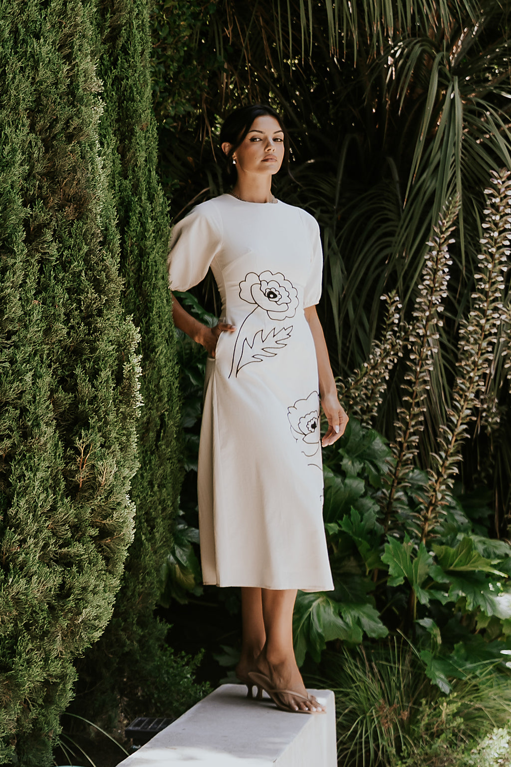 Mandie Embroidered Midi Dress