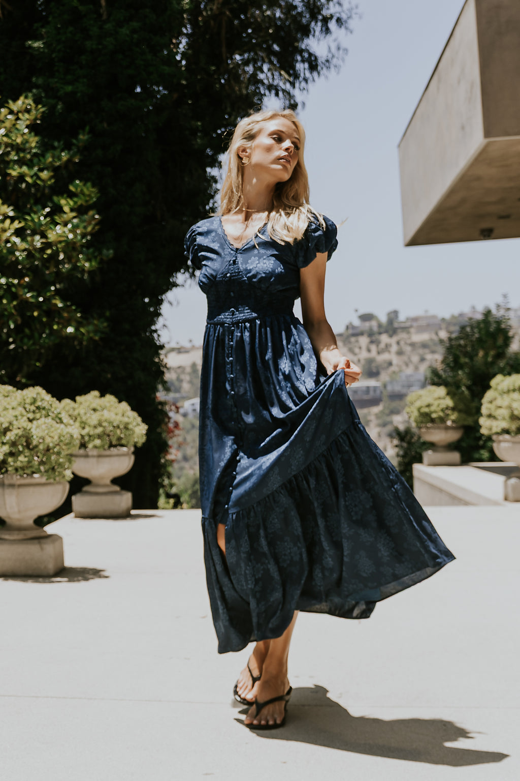 Eliza Maxi Dress in Navy