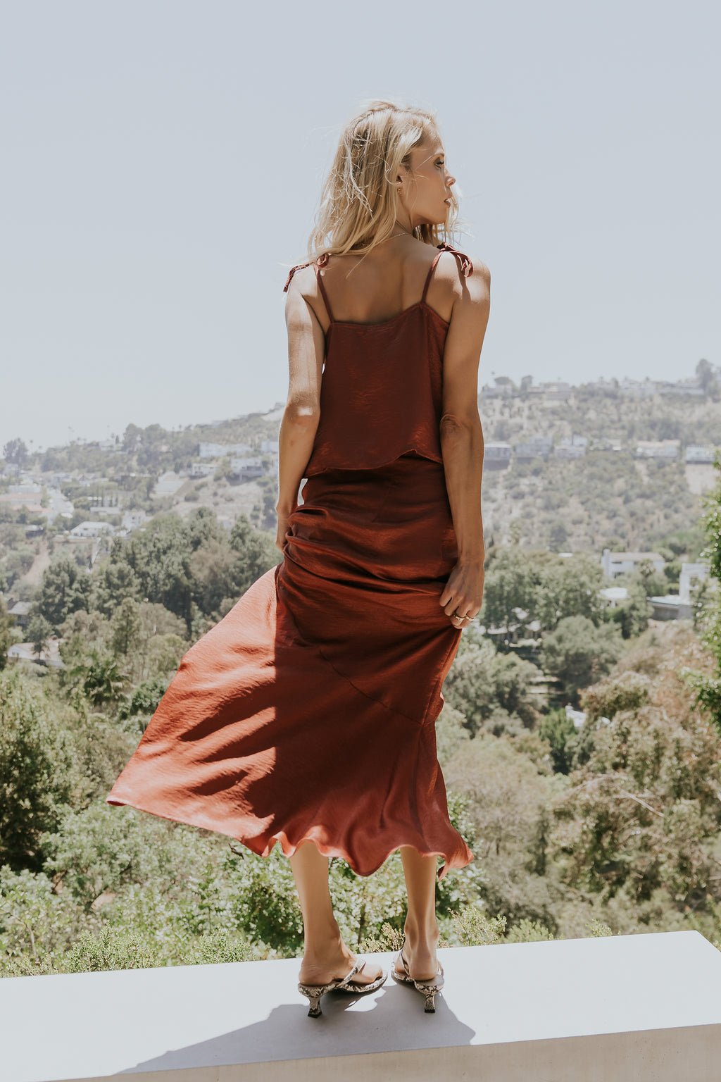 Jamey Satin Ruffle Maxi Skirt