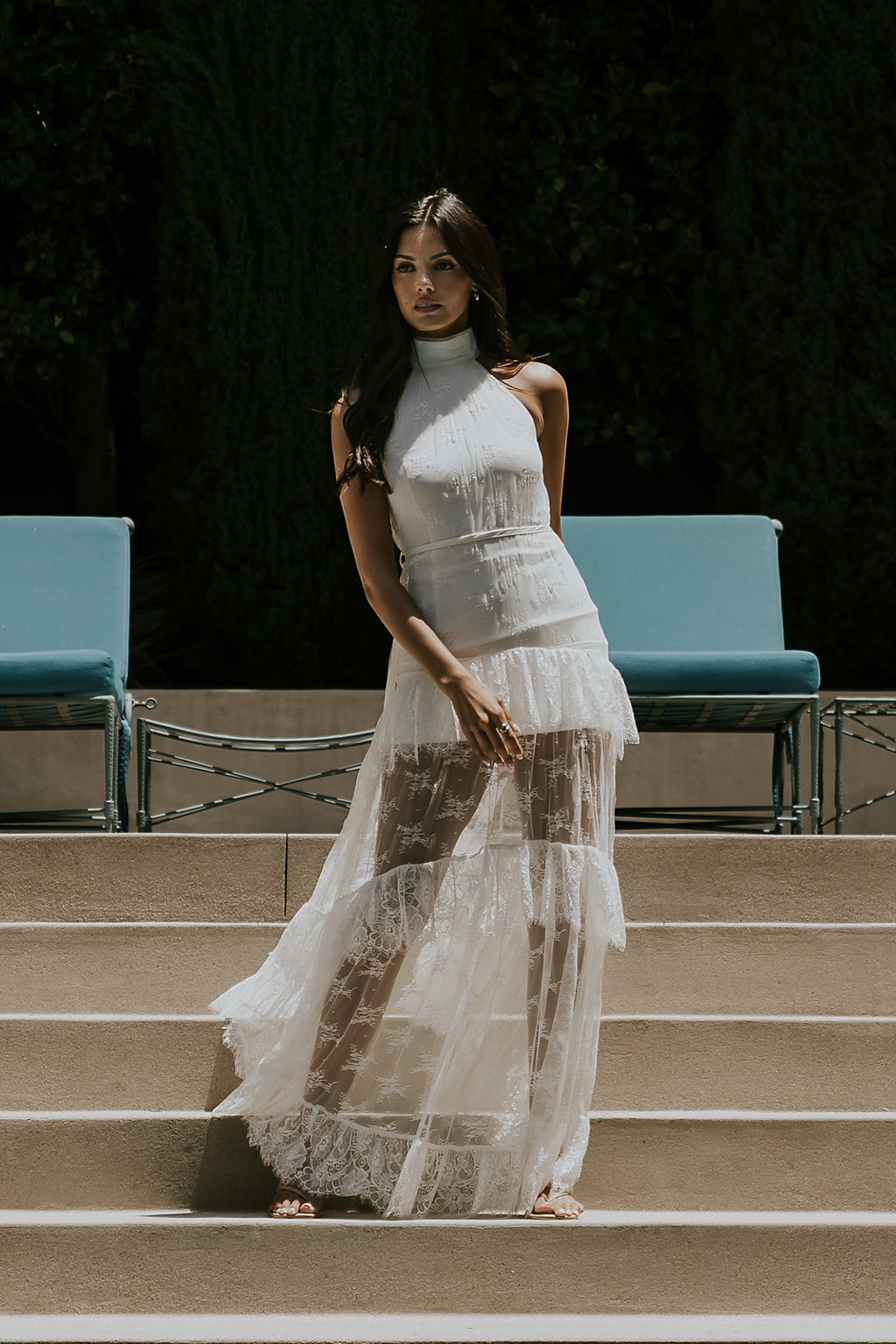 Stacy Lace Tiered Maxi Dress
