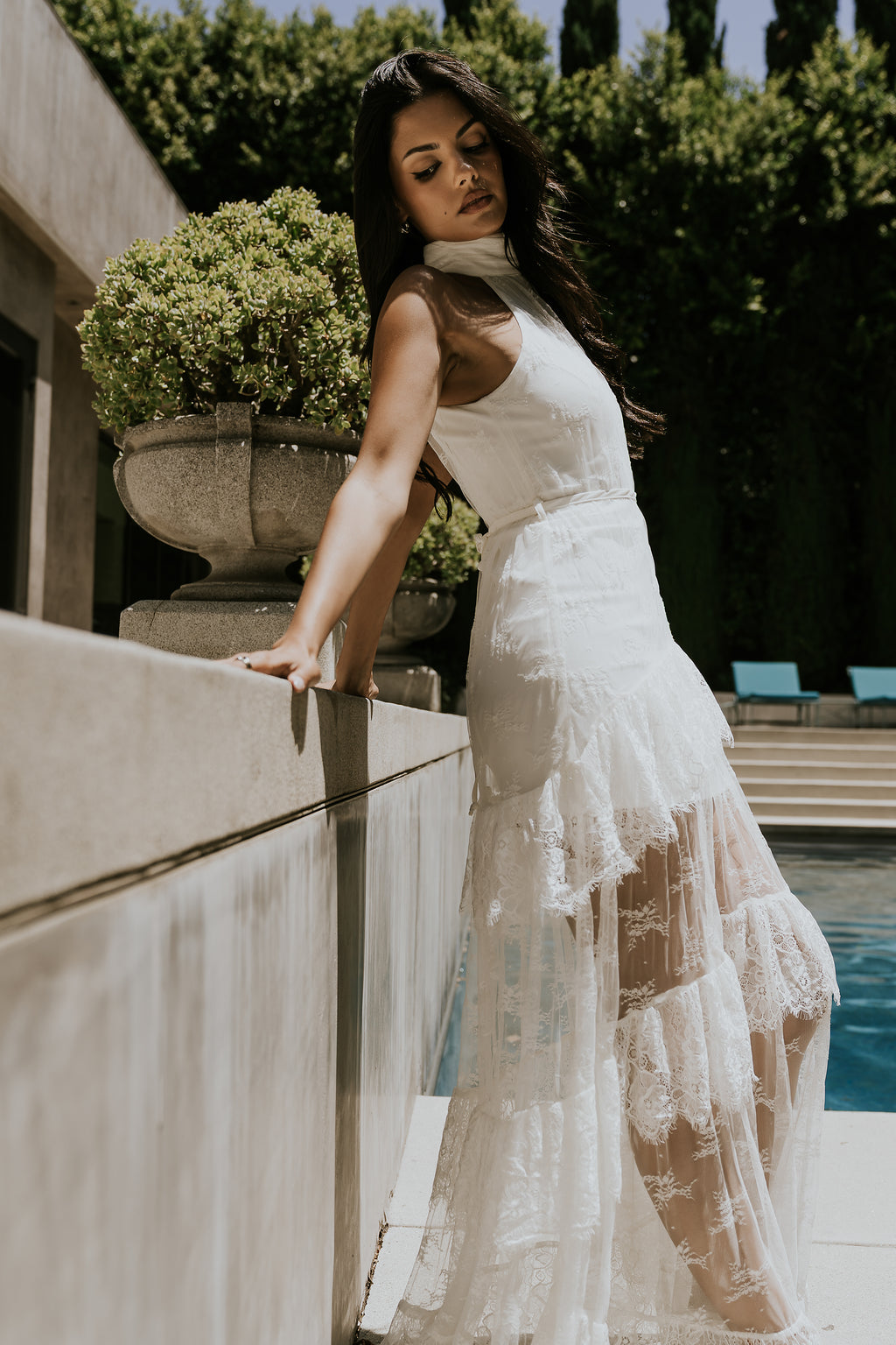 Stacy Lace Tiered Maxi Dress