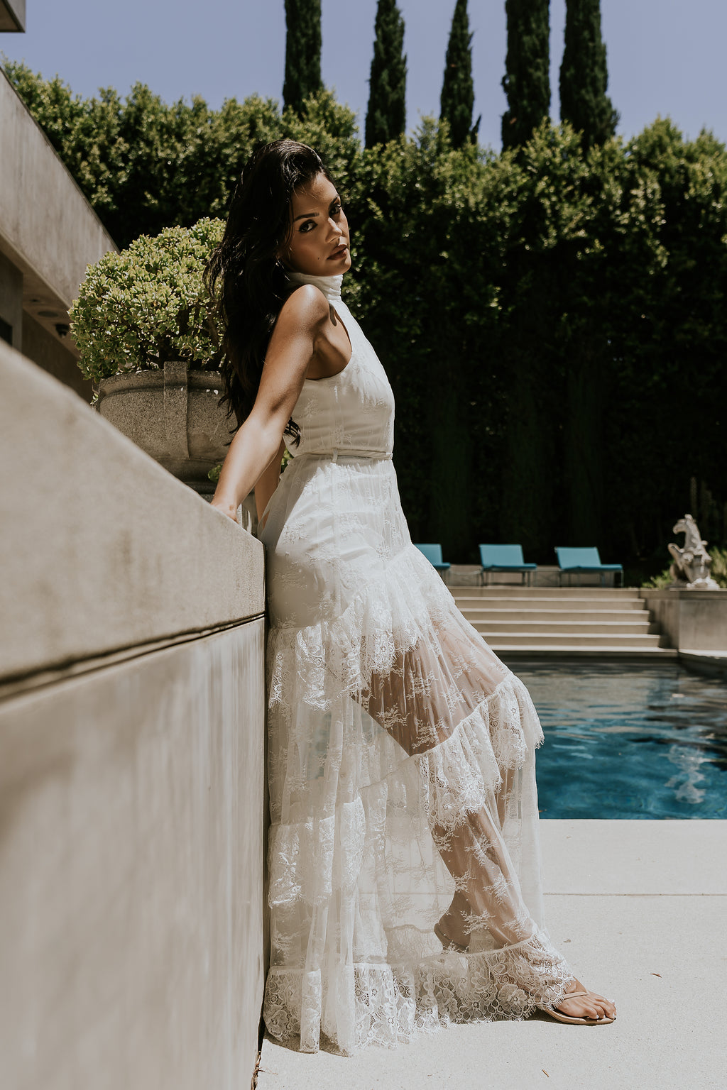 Stacy Lace Tiered Maxi Dress