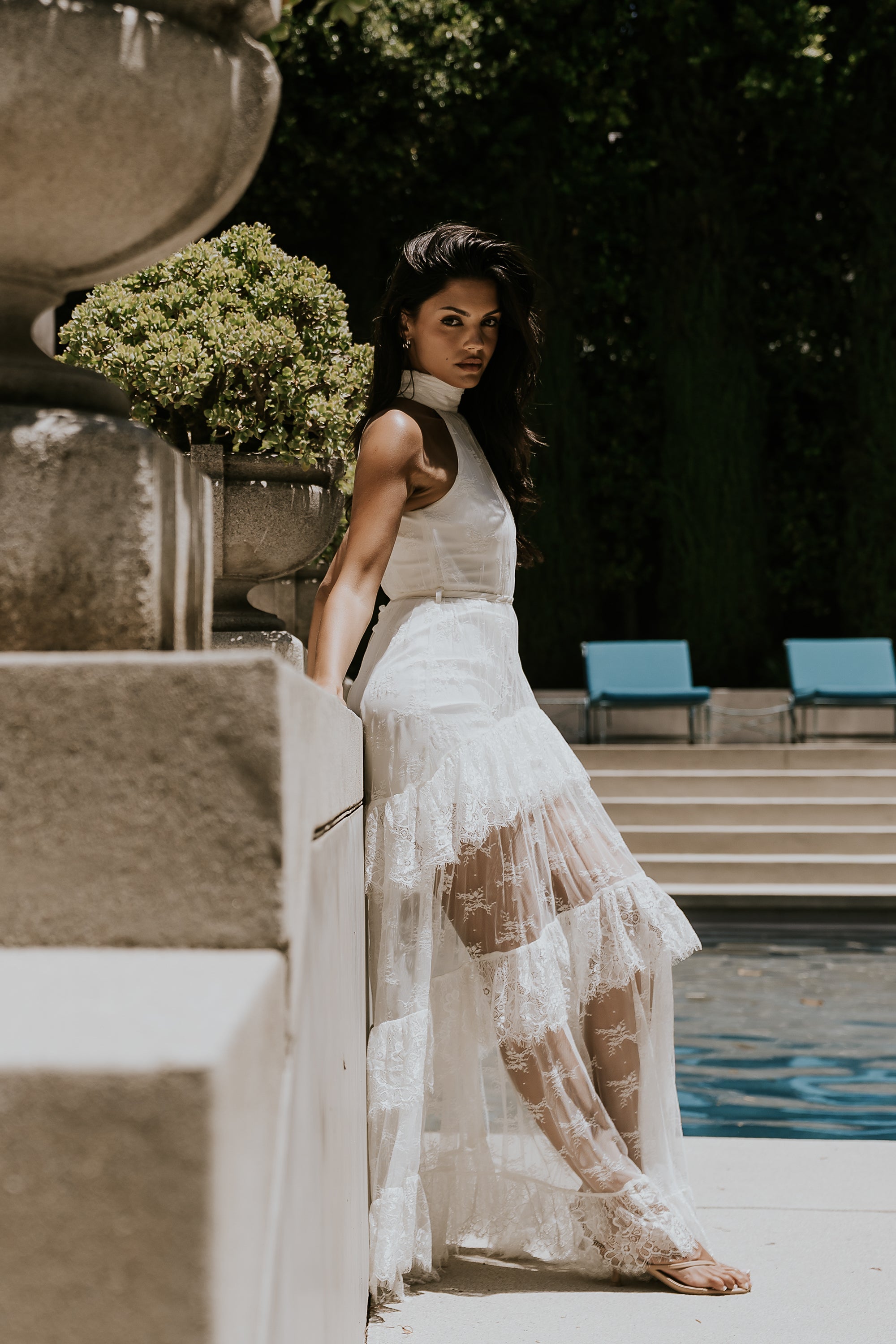 Stacy Lace Tiered Maxi Dress