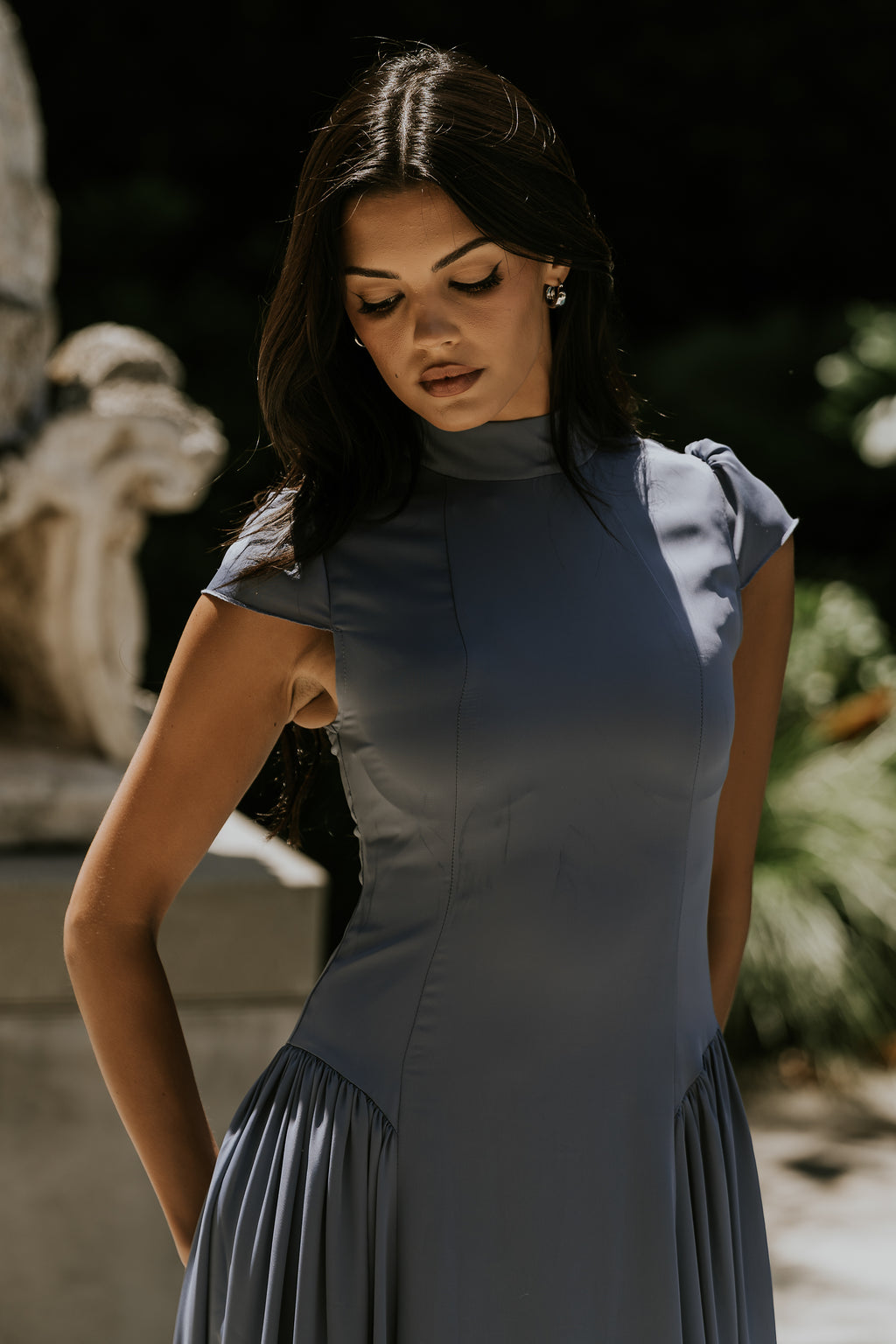 Marlee Maxi Dress in Slate Blue