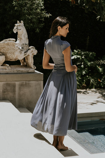 Marlee Maxi Dress in Slate Blue