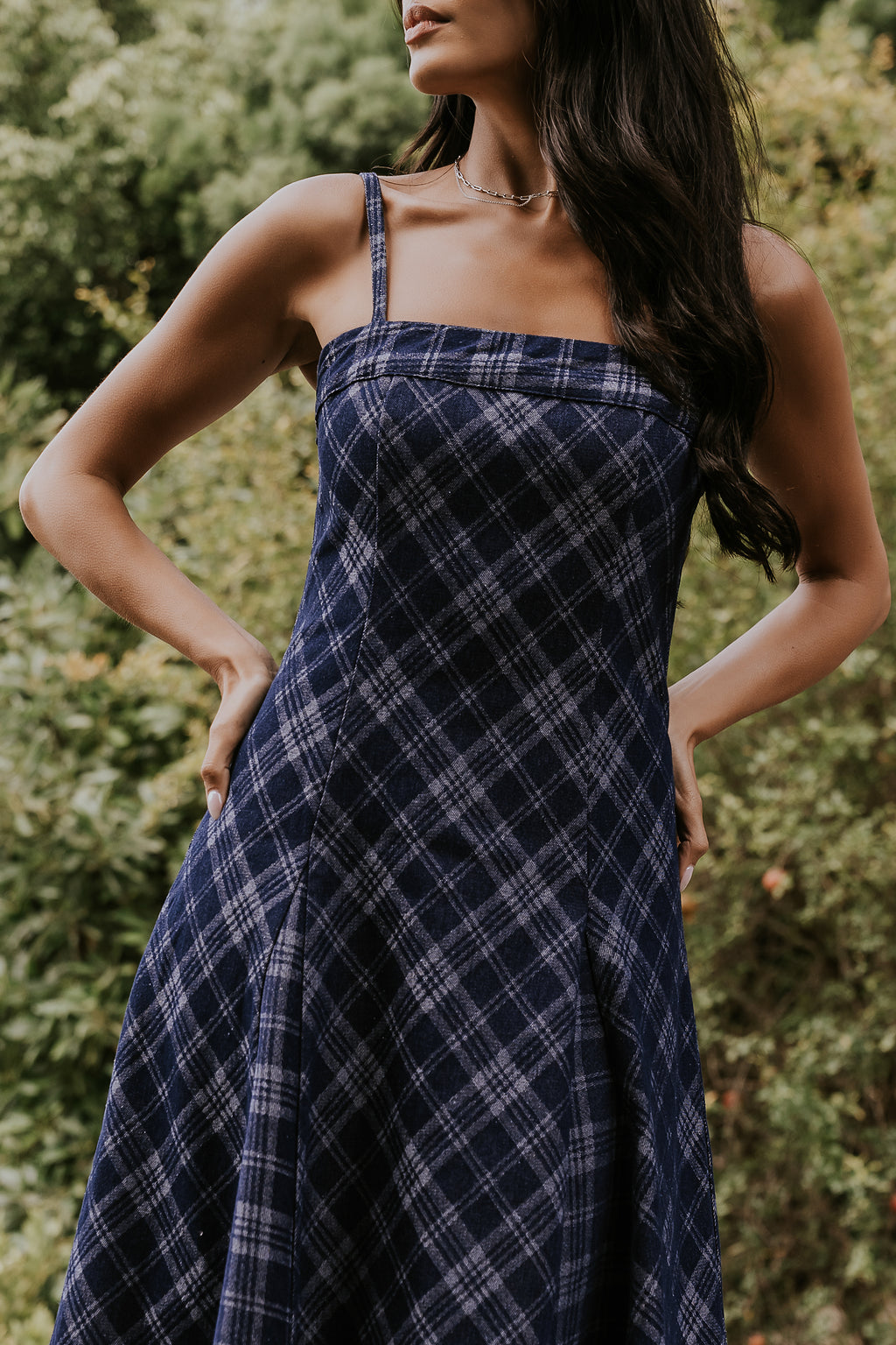Hayes Plaid Denim Dress