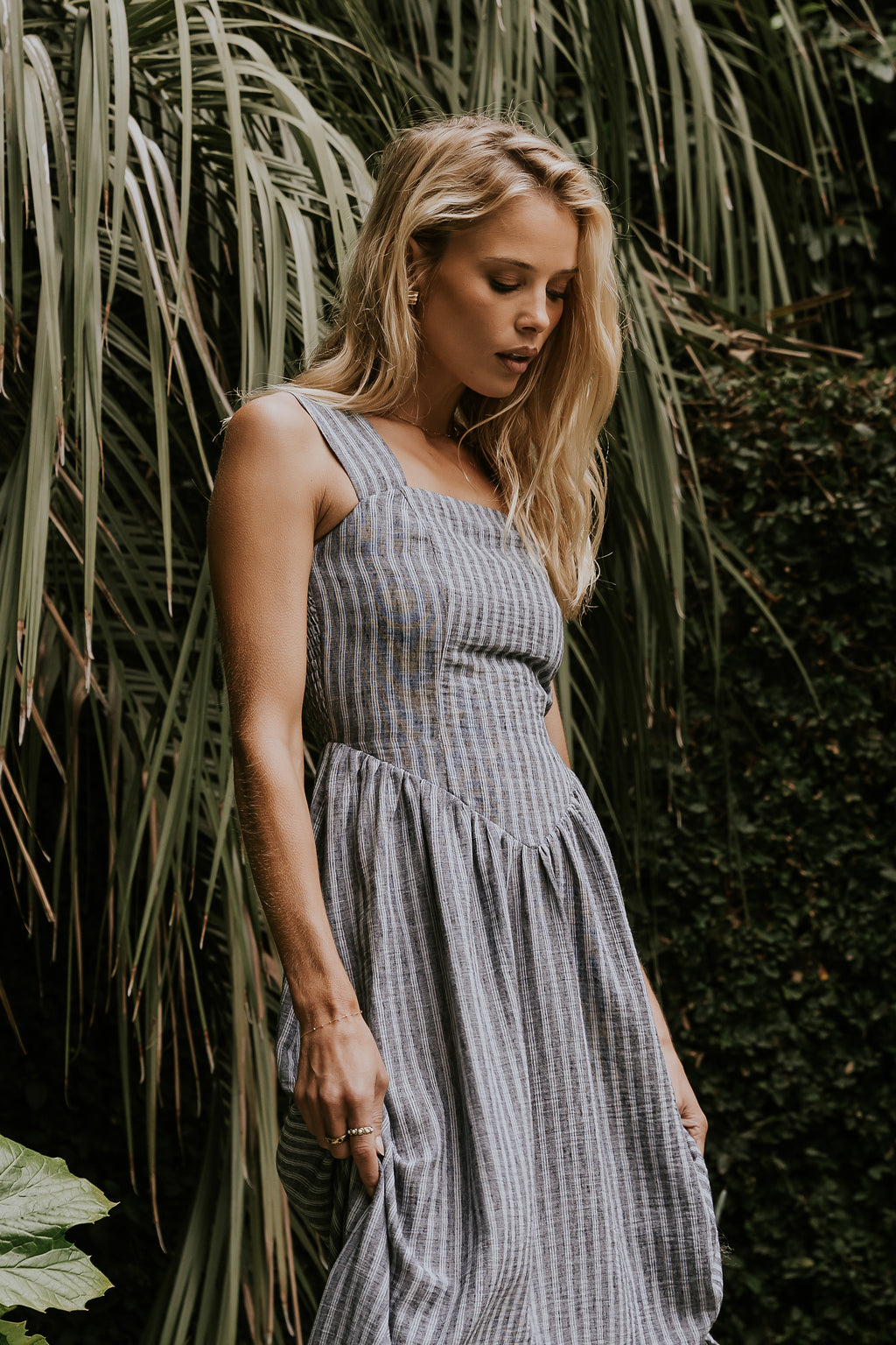 Cecelia Striped Midi Dress