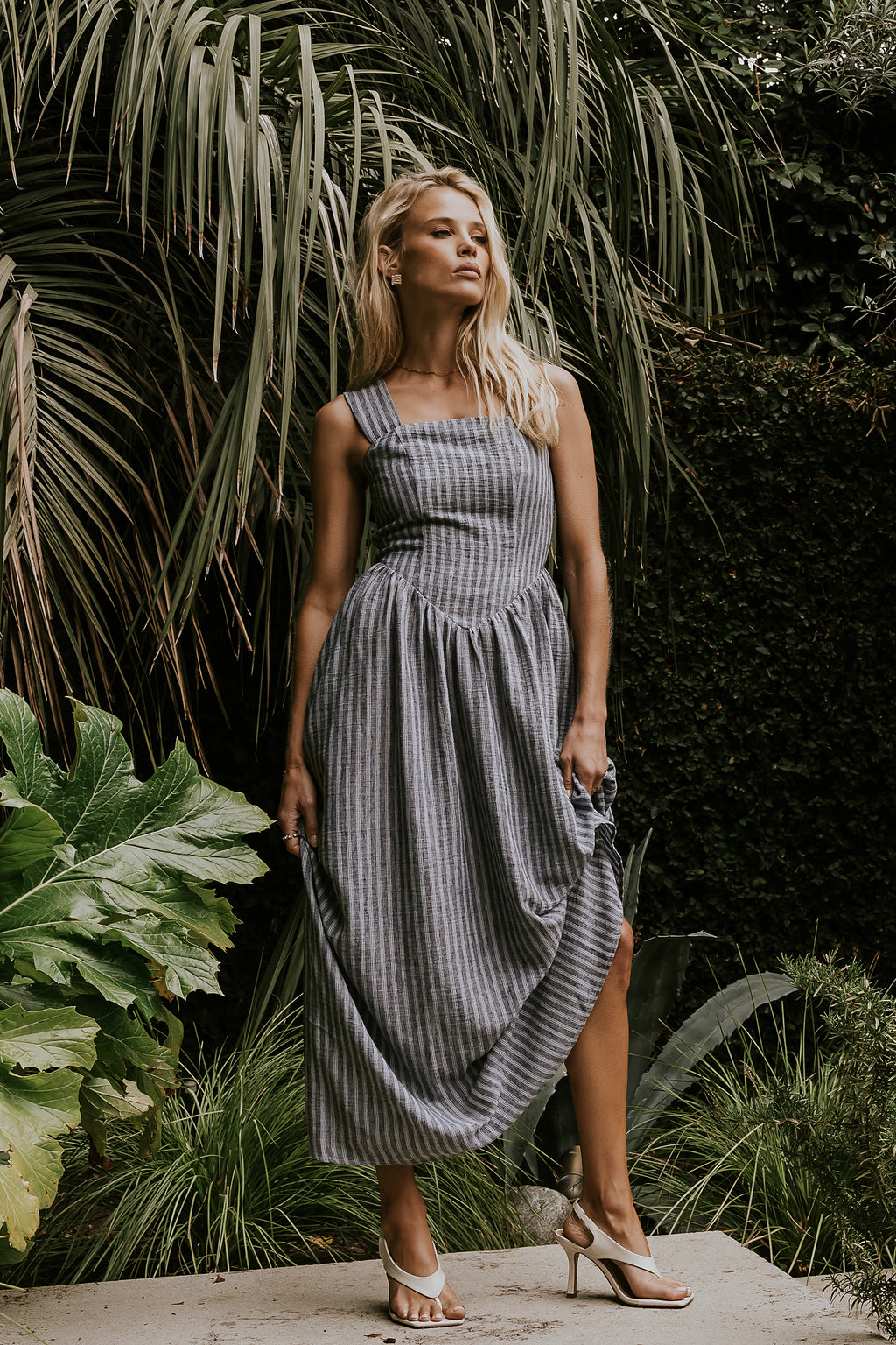 Cecelia Striped Midi Dress