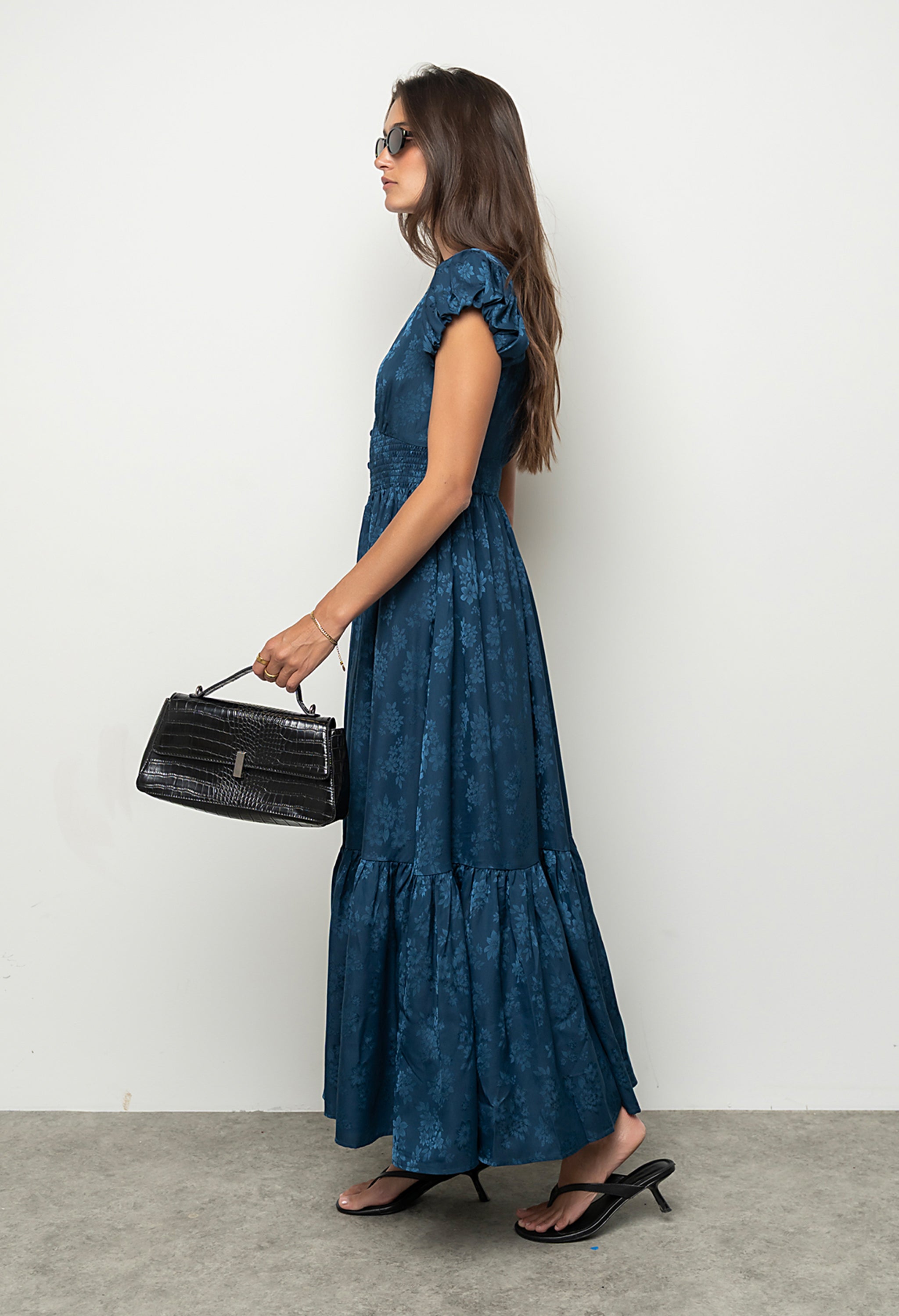 Eliza Maxi Dress in Navy