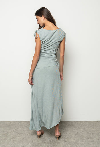 Remi Textured Maxi Dress in Blue