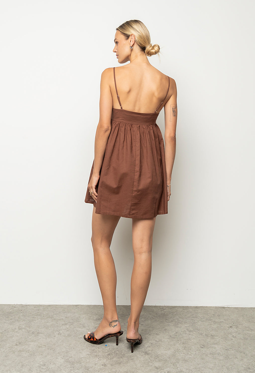 Lowen Mini Dress in Brown