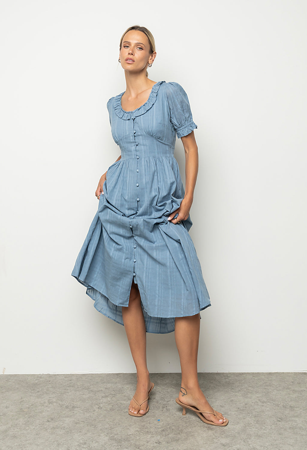 Demi Maxi Dress in Slate Blue