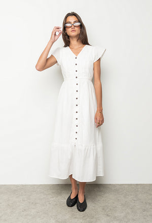 bohme dresses Gloria Embroidered Midi Dress Bohme White Maxi Dress