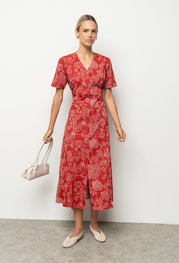 Lorie Maxi Dress in Rust
