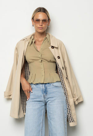 Mary Sheer Blouse in Green