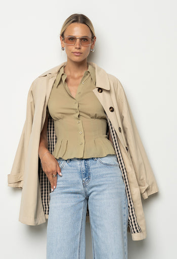 Mary Sheer Blouse in Green