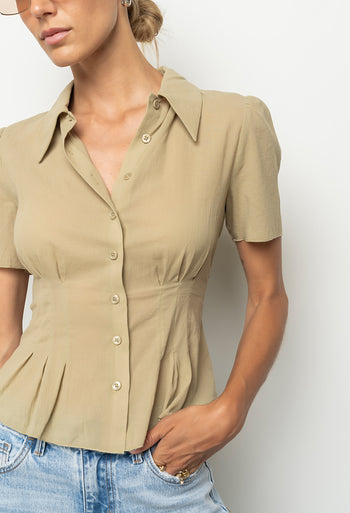 Mary Sheer Blouse in Green